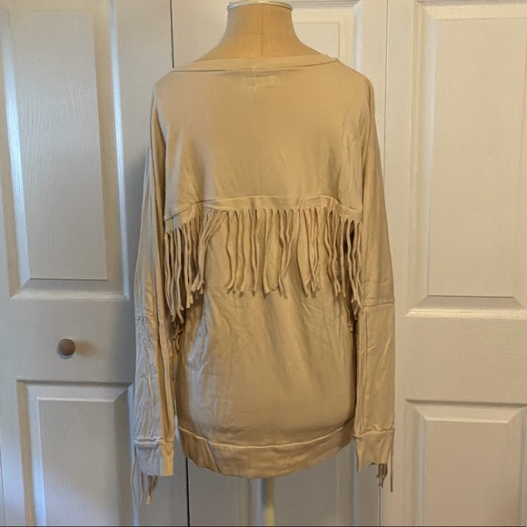 Lauren Moshi Cream Fringe Sweatshirt - Picture 3 of 9